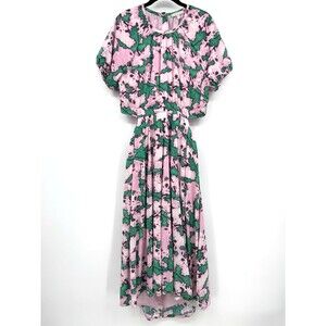Chelsea 28 Womens XL Dress Pink Green Organic Cotton Resort Summer Casual Travel